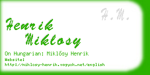 henrik miklosy business card