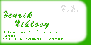 henrik miklosy business card